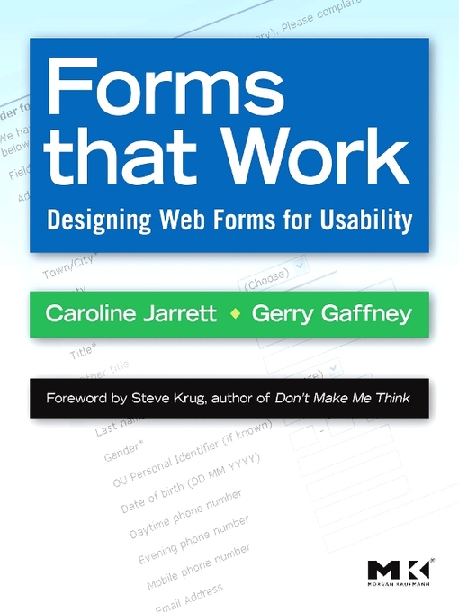 Title details for Forms that Work by Caroline Jarrett - Wait list